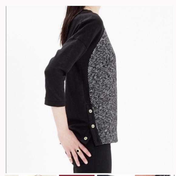 Madewell Raglan Tweed Front Wool Blend Sweater - Picture 3 of 11